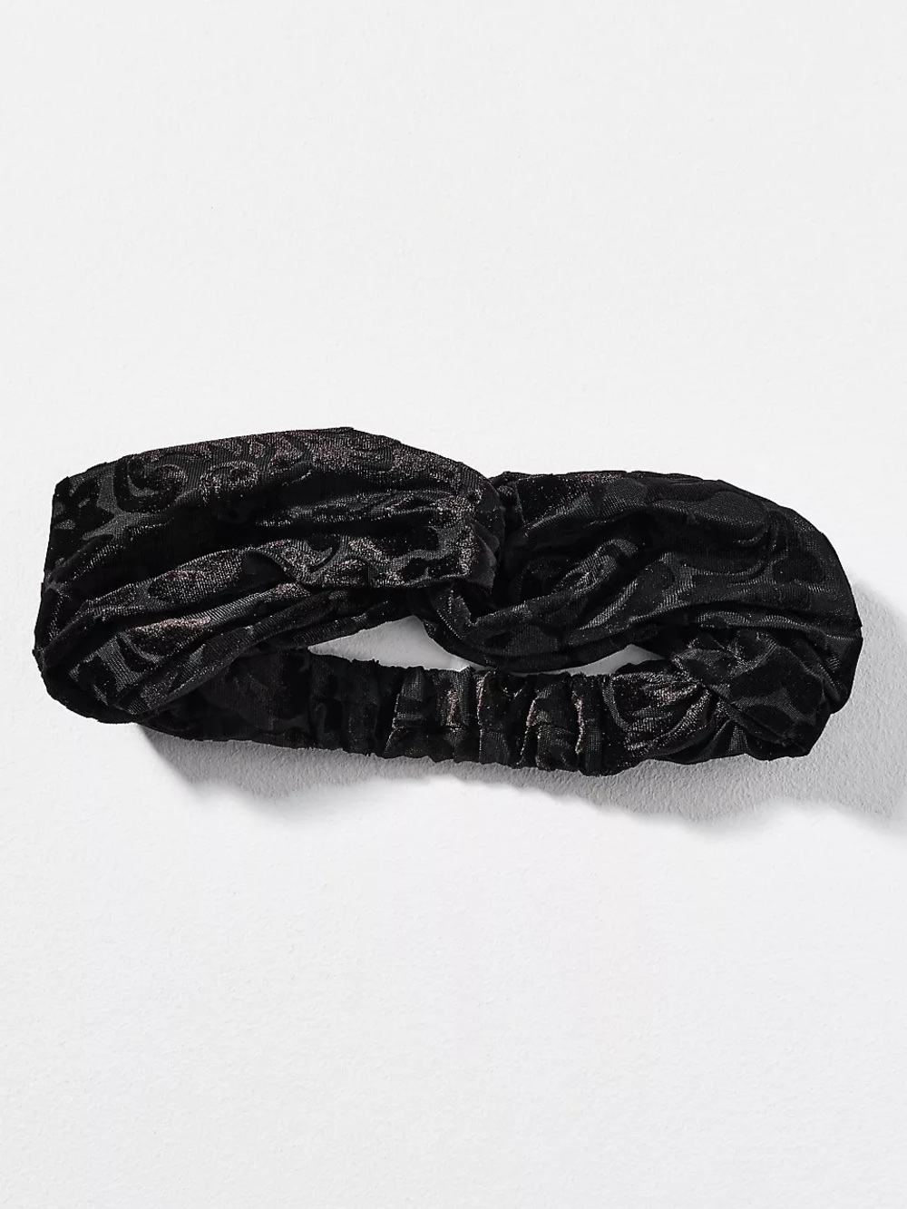 Anthropologie Black Velvet Twist Headband
